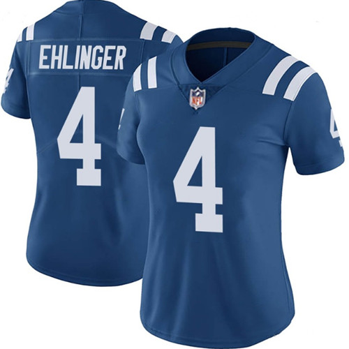 Women's Indianapolis Colts #4 Sam Ehlinger Blue Vapor Untouchable Limited Stitched Jersey(Run Small)